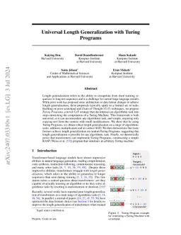 Universal Length Generalization with Turing Programs
