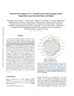 InternLM-XComposer-2.5: A Versatile Large Vision Language Model
  Supporting Long-Contextual Input and Output