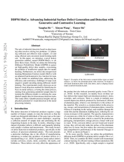 DDPM-MoCo: Advancing Industrial Surface Defect Generation and Detection
  with Generative and Contrastive Learning