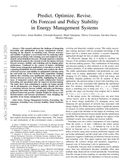 Balancing Forecast Accuracy and Switching Costs in Online Optimization of Energy Management Systems