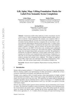 Lift, Splat, Map: Lifting Foundation Masks for Label-Free Semantic Scene
  Completion