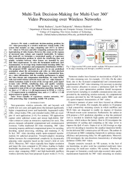 Multi-Task Decision-Making for Multi-User 360 Video Processing over
  Wireless Networks