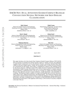 DACB-Net: Dual Attention Guided Compact Bilinear Convolution Neural
  Network for Skin Disease Classification