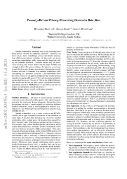 Prosody-Driven Privacy-Preserving Dementia Detection