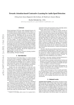 Towards Attention-based Contrastive Learning for Audio Spoof Detection