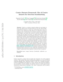 Comics Datasets Framework: Mix of Comics datasets for detection
  benchmarking
