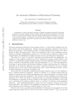 An Axiomatic Definition of Hierarchical Clustering