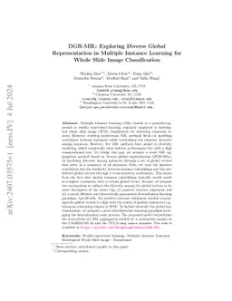 DGR-MIL: Exploring Diverse Global Representation in Multiple Instance
  Learning for Whole Slide Image Classification