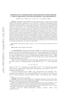 Orthogonal Constrained Minimization with Tensor $\ell_{2,p}$ Regularization for HSI Denoising and Destriping