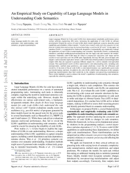 An Empirical Study on Capability of Large Language Models in
  Understanding Code Semantics