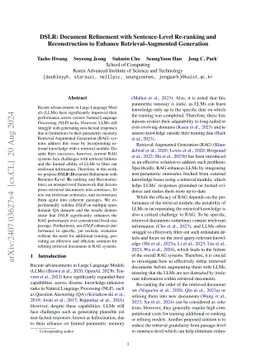 DSLR: Document Refinement with Sentence-Level Re-ranking and
  Reconstruction to Enhance Retrieval-Augmented Generation