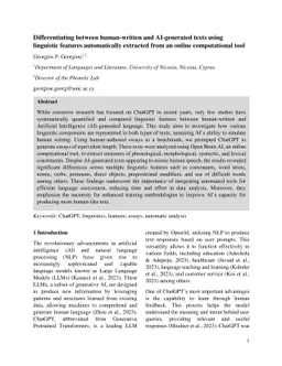 Differentiating Between Human-Written and AI-Generated Texts Using Automatically Extracted Linguistic Features