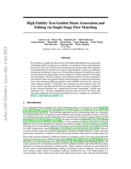 High Fidelity Text-Guided Music Generation and Editing via Single-Stage
  Flow Matching