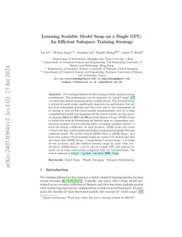 Learning Scalable Model Soup on a Single GPU: An Efficient Subspace
  Training Strategy