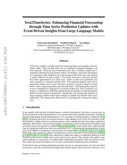 Text2TimeSeries: Enhancing Financial Forecasting through Time Series
  Prediction Updates with Event-Driven Insights from Large Language Models