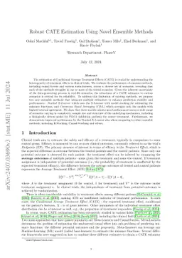 Robust CATE Estimation Using Novel Ensemble Methods