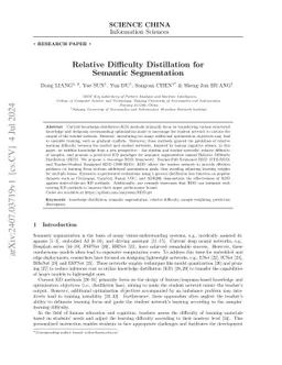 Relative Difficulty Distillation for Semantic Segmentation