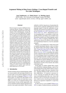 Argument Mining in Data Scarce Settings: Cross-lingual Transfer and
  Few-shot Techniques