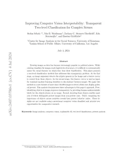 Improving Computer Vision Interpretability: Transparent Two-level
  Classification for Complex Scenes