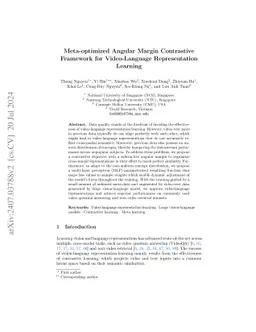 Meta-optimized Angular Margin Contrastive Framework for Video-Language
  Representation Learning