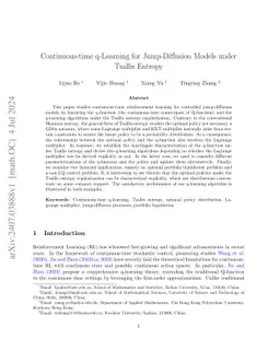Continuous-time q-Learning for Jump-Diffusion Models under Tsallis Entropy
