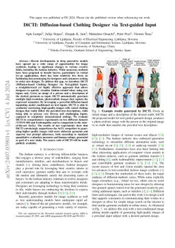DiCTI: Diffusion-based Clothing Designer via Text-guided Input