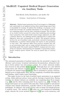 MedRAT: Unpaired Medical Report Generation via Auxiliary Tasks