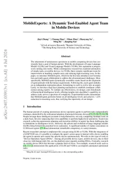MobileExperts: A Dynamic Tool-Enabled Agent Team in Mobile Devices
