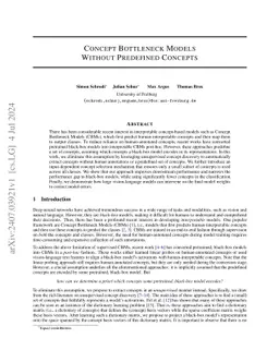 Concept Bottleneck Models Without Predefined Concepts