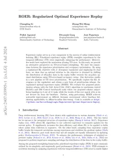 ROER: Regularized Optimal Experience Replay