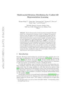 Multi-modal Relation Distillation for Unified 3D Representation Learning