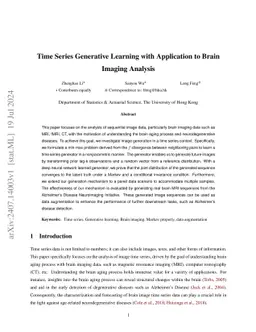 Time Series Generative Learning with Application to Brain Imaging
  Analysis