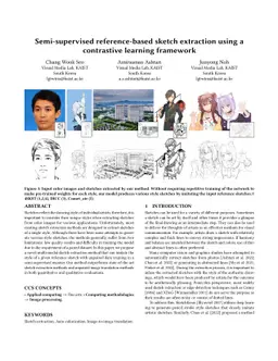 Semi-supervised reference-based sketch extraction using a contrastive
  learning framework