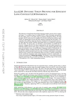 LazyLLM: Dynamic Token Pruning for Efficient Long Context LLM Inference