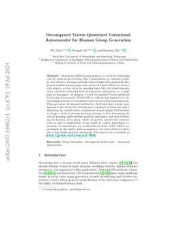 Decomposed Vector-Quantized Variational Autoencoder for Human Grasp
  Generation