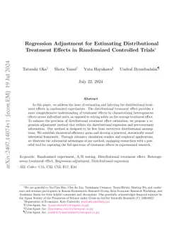 Regression Adjustment for Estimating Distributional Treatment Effects in
  Randomized Controlled Trials
