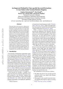 An Improved Method for Class-specific Keyword Extraction: A Case Study
  in the German Business Registry