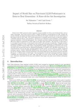 Impact of Model Size on Fine-tuned LLM Performance in Data-to-Text
  Generation: A State-of-the-Art Investigation