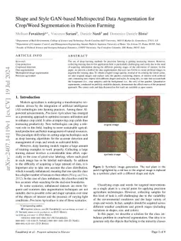 Shape and Style GAN-based Multispectral Data Augmentation for Crop/Weed
  Segmentation in Precision Farming
