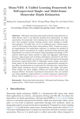 Mono-ViFI: A Unified Learning Framework for Self-supervised Single- and
  Multi-frame Monocular Depth Estimation