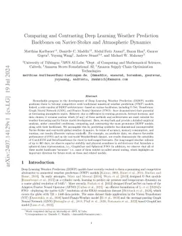 Comparing and Contrasting DLWP Backbones on Navier-Stokes and Atmospheric Dynamics