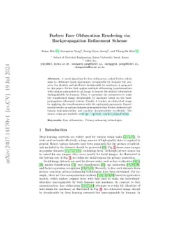Forbes: Face Obfuscation Rendering via Backpropagation Refinement Scheme