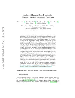Bucketed Ranking-based Losses for Efficient Training of Object Detectors