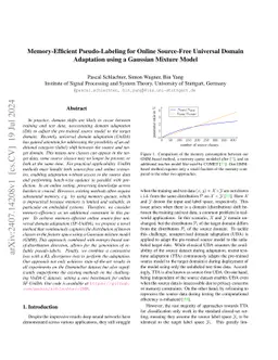 Memory-Efficient Pseudo-Labeling for Online Source-Free Universal Domain
  Adaptation using a Gaussian Mixture Model