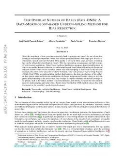 Fair Overlap Number of Balls (Fair-ONB): A Data-Morphology-based
  Undersampling Method for Bias Reduction