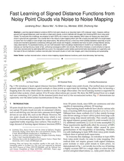 Fast Learning of Signed Distance Functions from Noisy Point Clouds via
  Noise to Noise Mapping
