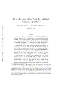 Hyper-Heuristics Can Profit From Global Variation Operators