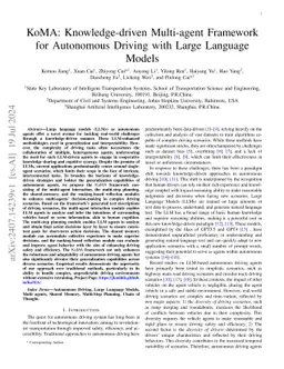 KoMA: Knowledge-driven Multi-agent Framework for Autonomous Driving with
  Large Language Models