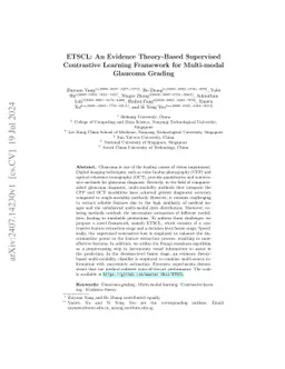 ETSCL: An Evidence Theory-Based Supervised Contrastive Learning
  Framework for Multi-modal Glaucoma Grading