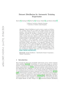 Dataset Distillation by Automatic Training Trajectories